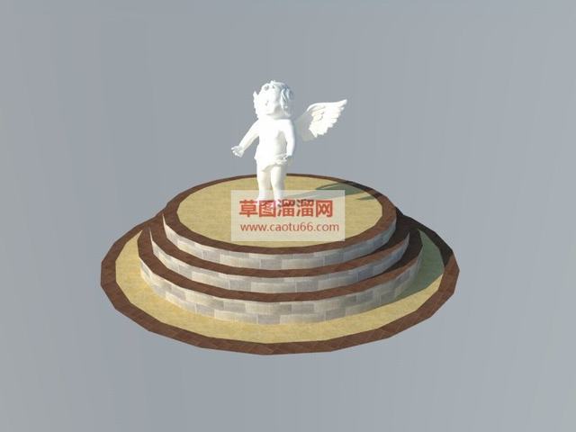 天使雕塑雕像SU模型
