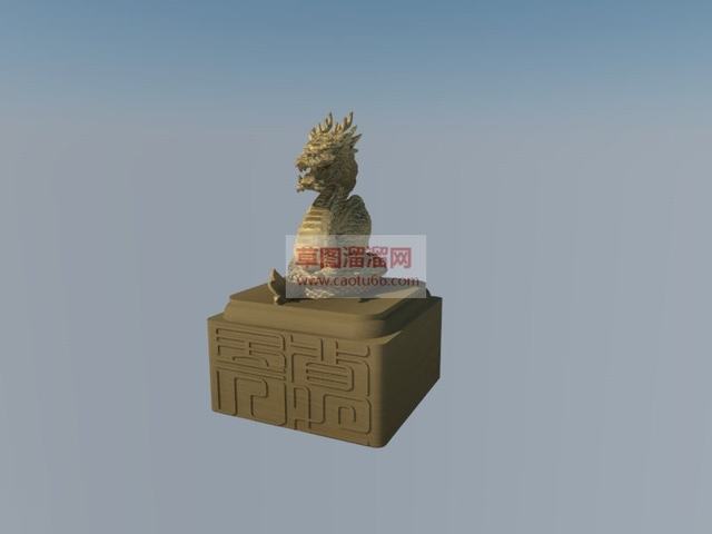 皇帝权力象征玉玺SU模型