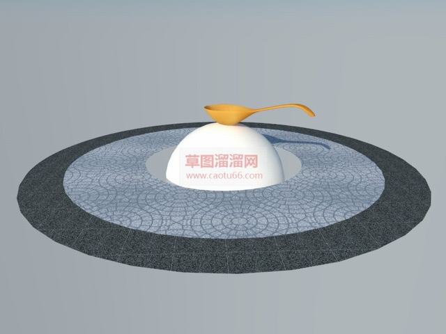 中式景观景观小品古代指南针SU模型