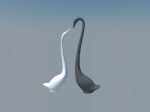 工艺品鹅雕塑SU模型