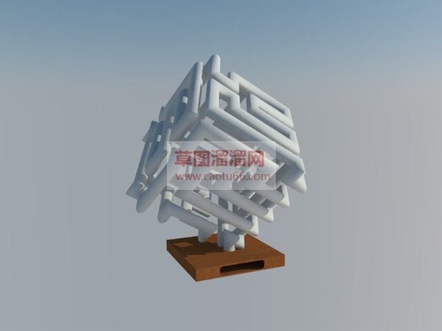 工艺品方形雕SU模型