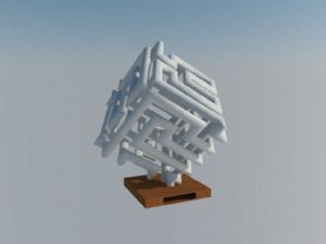 工艺品方形雕SU模型