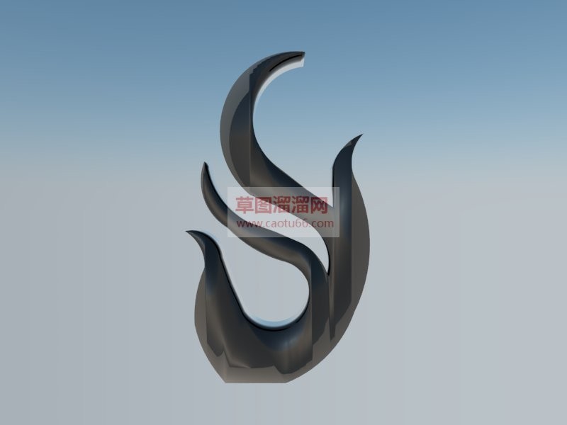 抽象手势雕塑SU模型