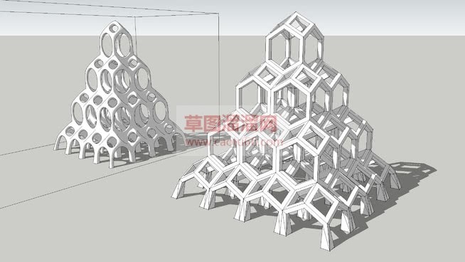 小山丢镂空雕SU模型