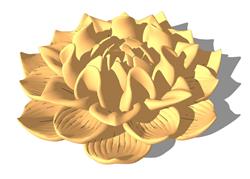 莲花雕塑SU模型