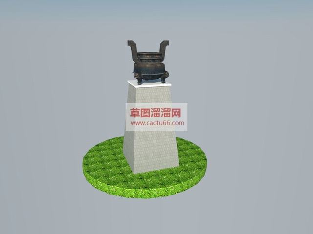 古鼎公园雕塑古鼎雕塑SU模型