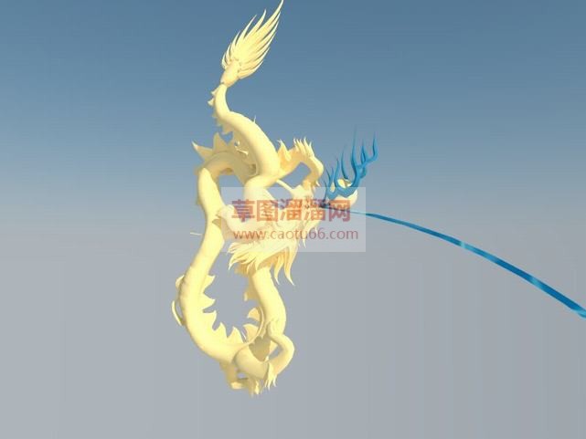 龙雕塑戏珠SU模型