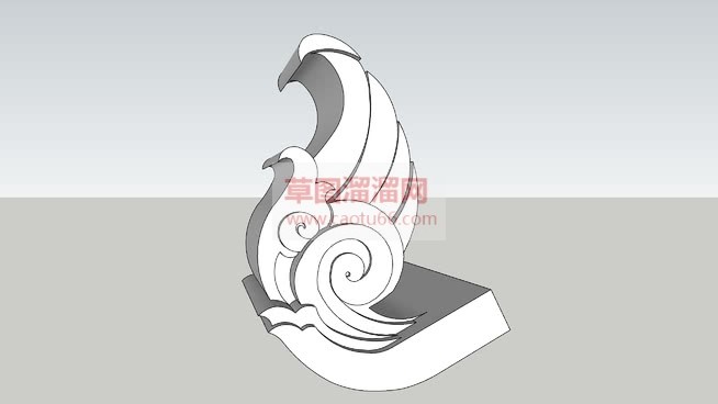 波浪雕塑草图SU模型