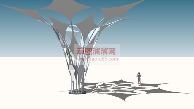 广场现代雕塑SU模型