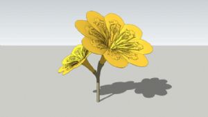 金色喇叭花雕SU模型