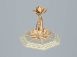 莲花手雕塑免SU模型