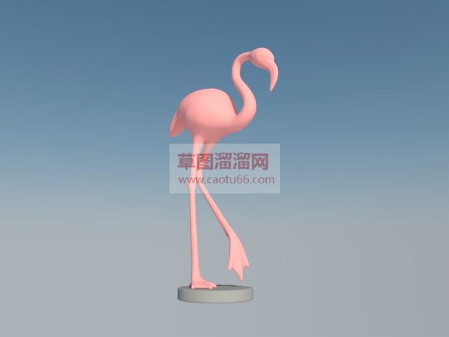 火烈鸟雕塑免SU模型