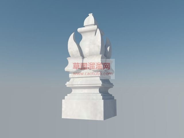 石柱雕塑SU模型