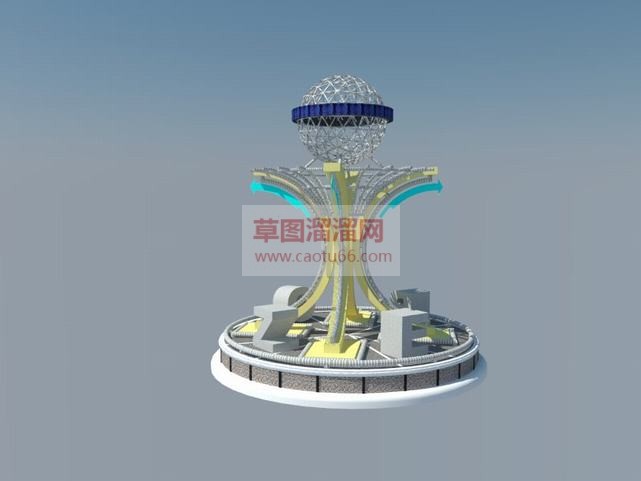 建模广场雕塑SU模型