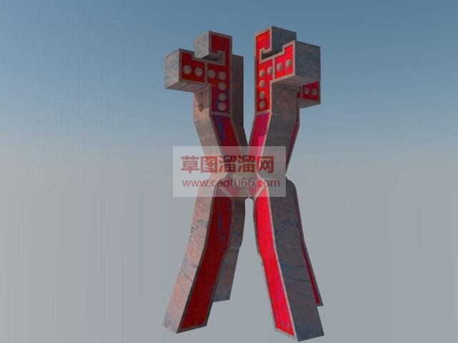 斗拱雕塑网站SU模型