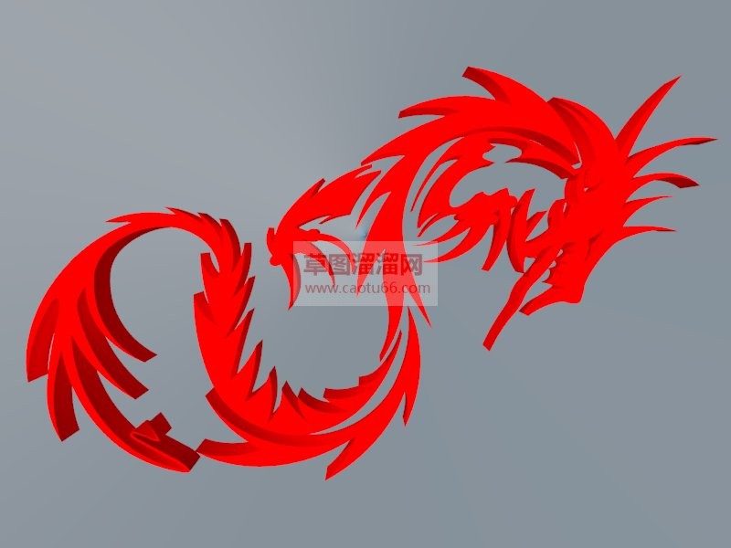 龙纹雕塑SU模型