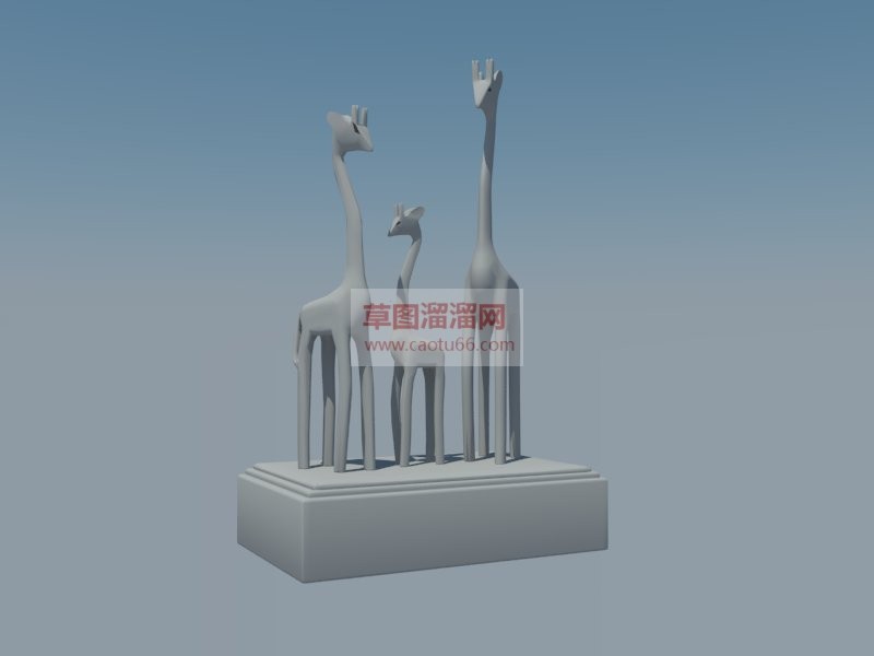 长颈鹿雕塑SU模型