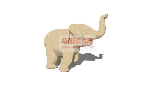 大象石像雕塑SU模型