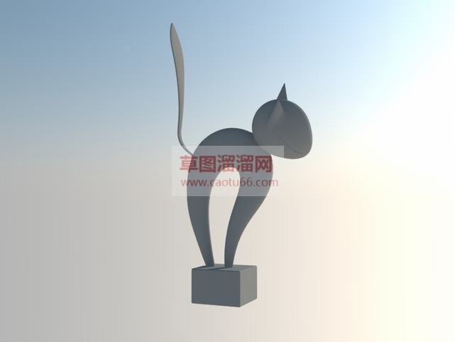 不锈钢猫雕塑SU模型