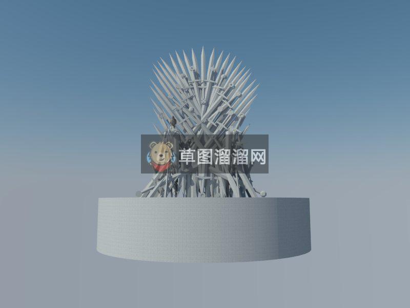 箭心雕塑SU模型