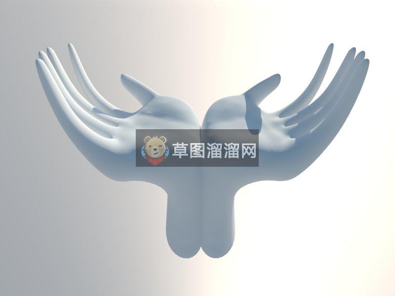 手雕塑校园雕塑SU模型