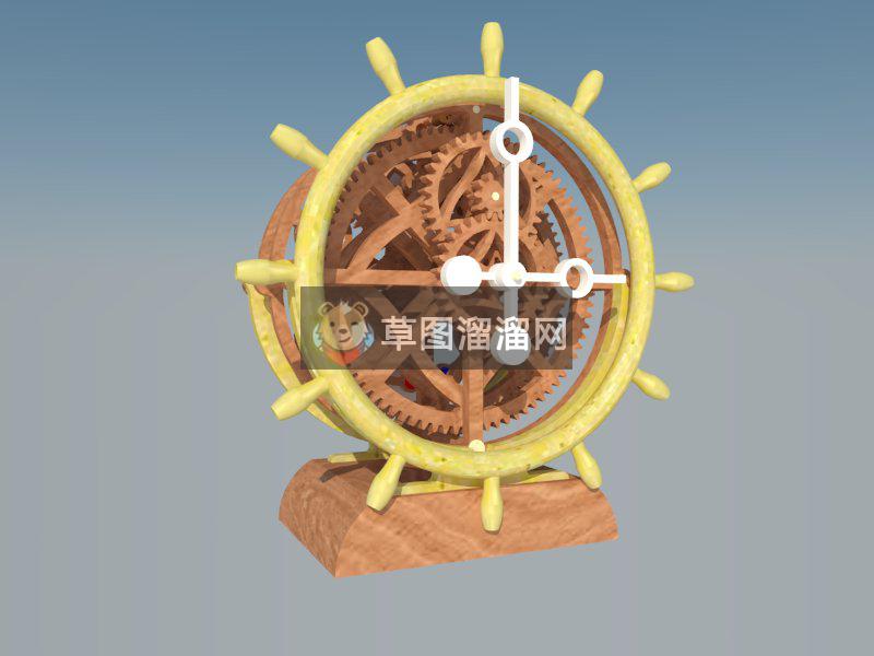 船舵雕塑工艺SU模型