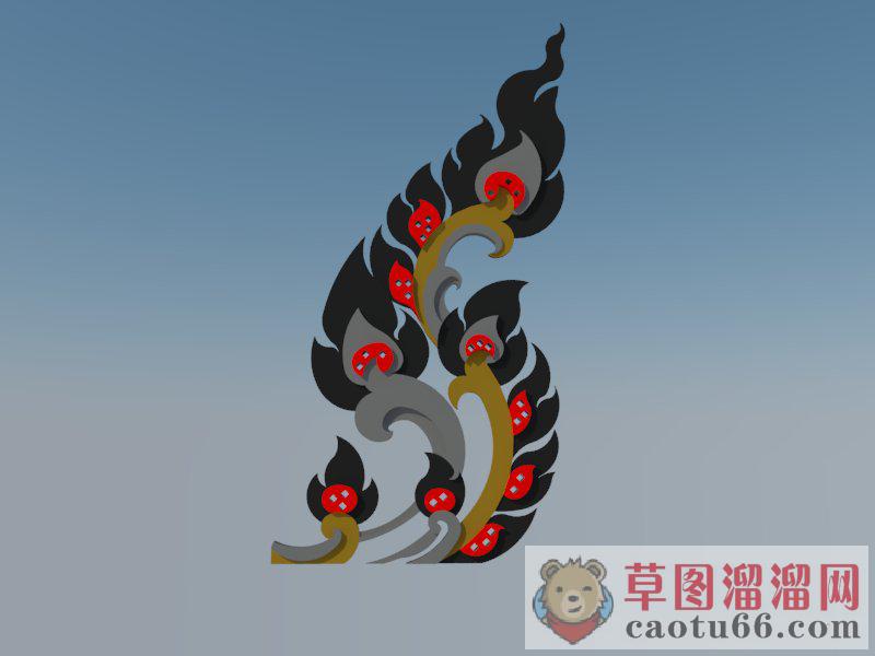 凤凰火焰雕塑SU模型