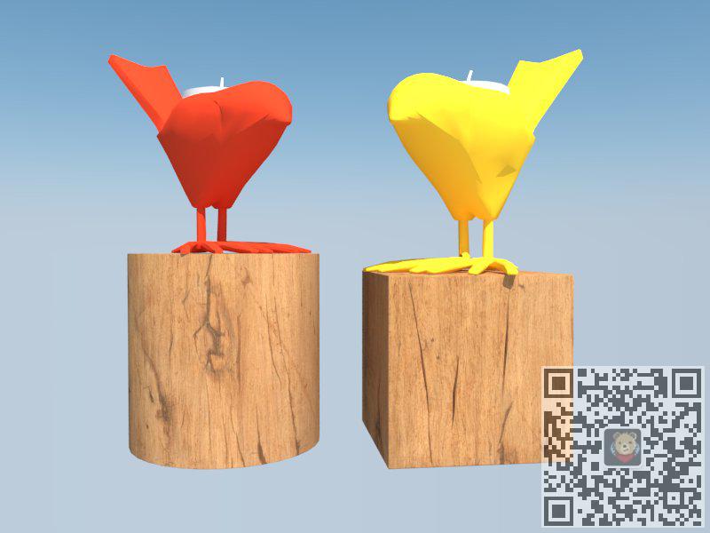 小鸟蜡烛台工艺品SU模型