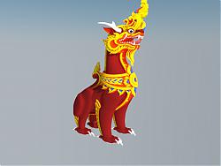 麒麟雕塑SU模型