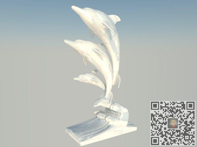 海豚雕塑SU模型