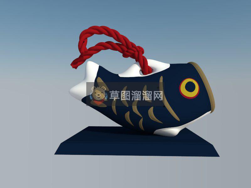 鲤鱼雕塑艺术品SU模型