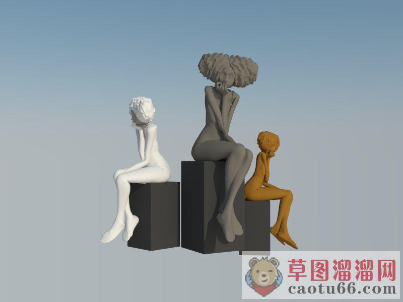 雕塑人物SU模型