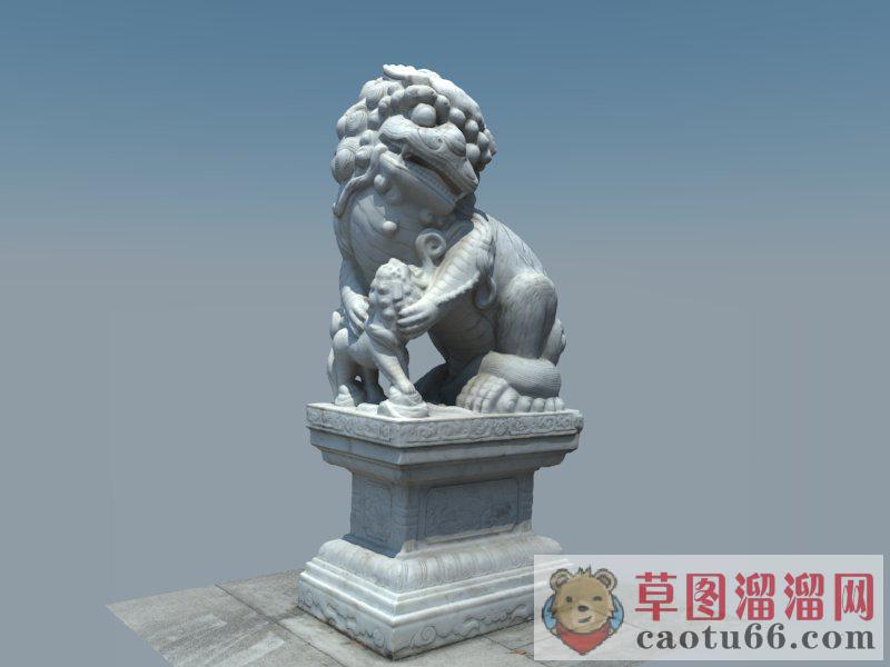 石狮子雕塑雕像SU模型