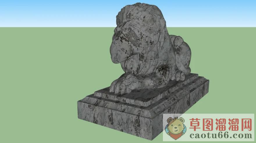 石狮子雕塑SU模型