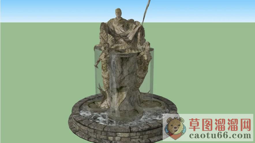 雕塑欧式喷泉SU模型