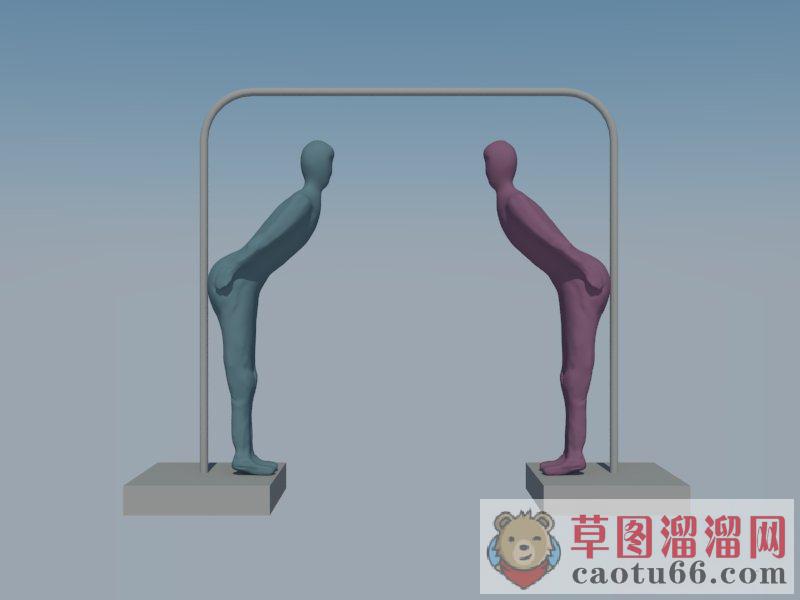 鞠躬假人雕塑SU模型
