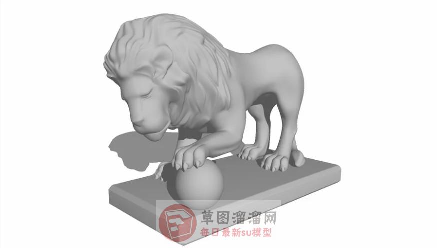 石狮子雕塑SU模型