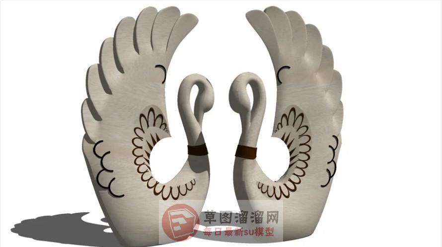天鹅雕塑SU模型