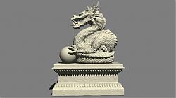 龙雕塑石雕SU模型