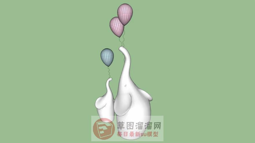 抽象雕塑气球SU模型