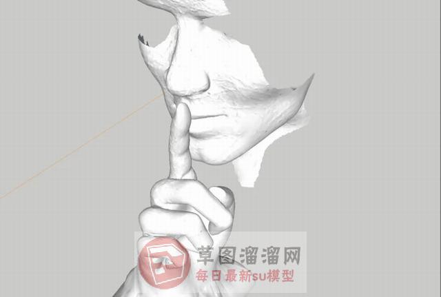 安静人物雕塑SU模型