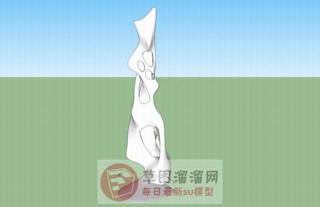 珊瑚石雕塑SU模型
