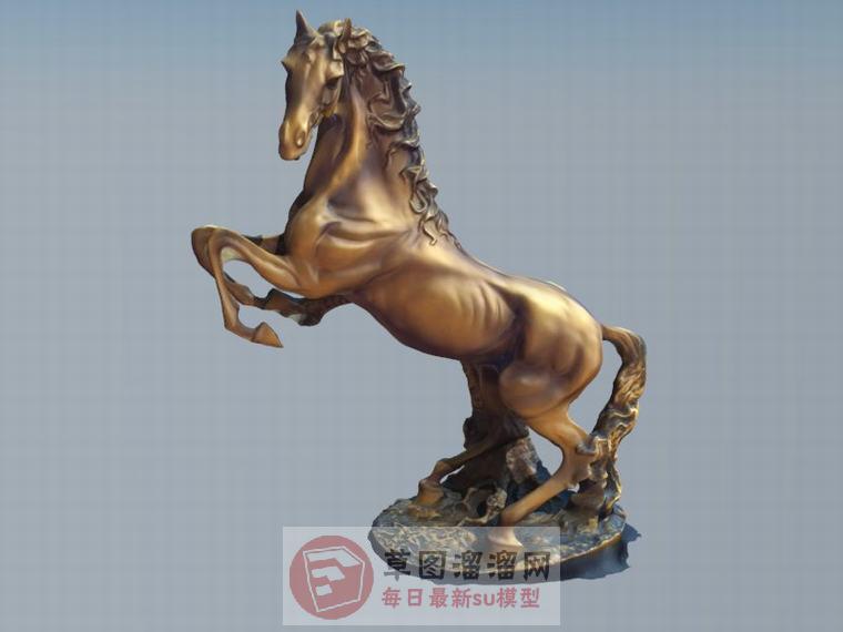 铜马工艺品雕塑SU模型
