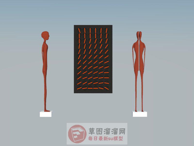 人物雕塑工艺品SU模型