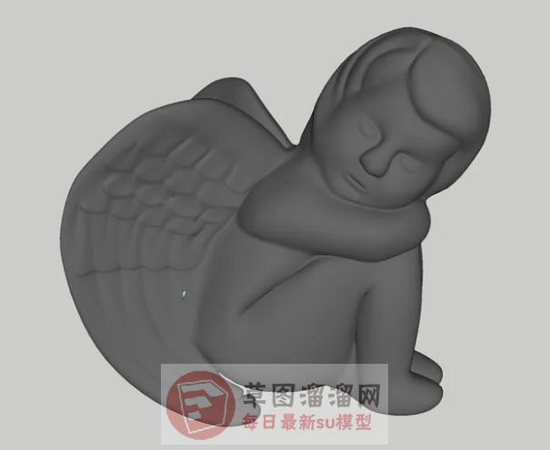 天使雕塑人物SU模型