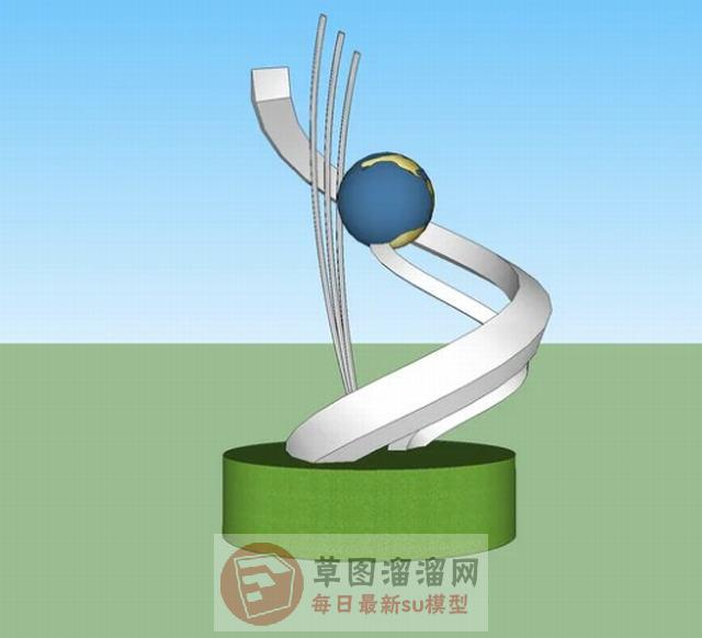 地球雕塑SU模型