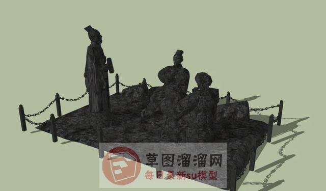 古代人物雕塑SU模型