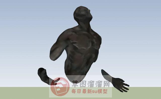 墙面雕塑人物SU模型