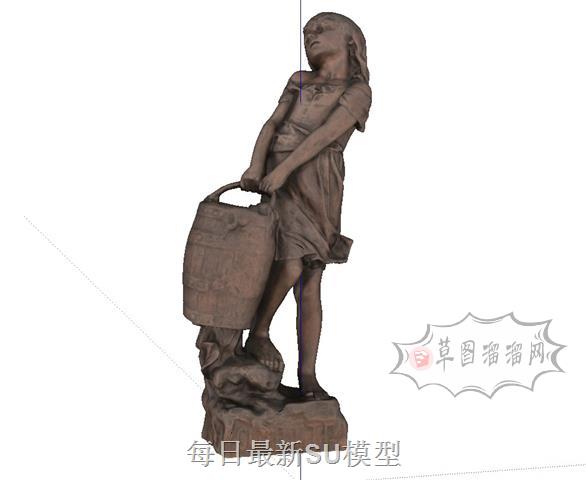 铜像人物雕塑SU模型