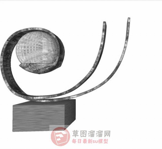 石雕塑SU模型